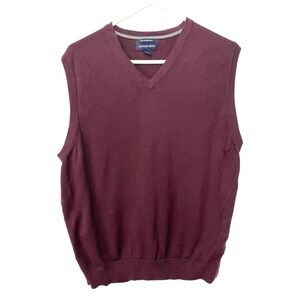 Vintage Land's End Men's Large 42-44 Purple Sweater Vest 90's 80's Prep Granddad